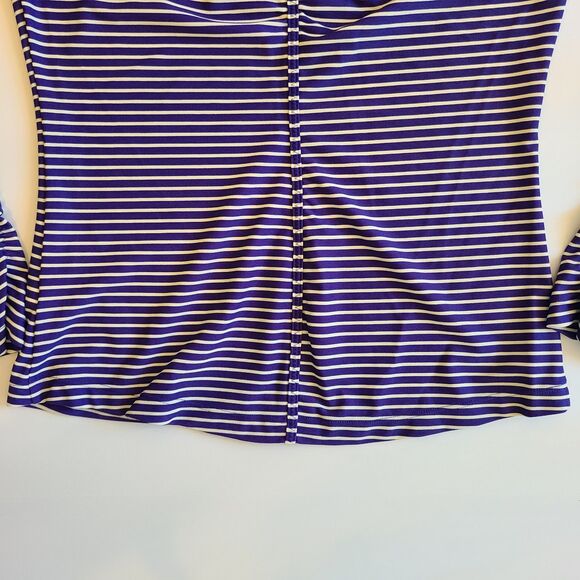 Athleta Gardenia Grove Rash Guard Size  Extra Small Swim Top Navy White Stripes - Picture 8 of 8